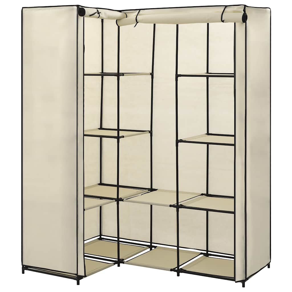 vidaXL Γωνιακή Ντουλάπα Κρεμ 130x87x169 εκ.