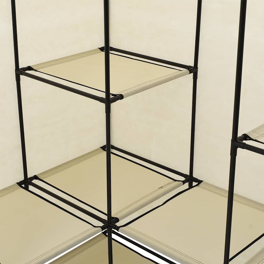 vidaXL Γωνιακή Ντουλάπα Κρεμ 130x87x169 εκ.