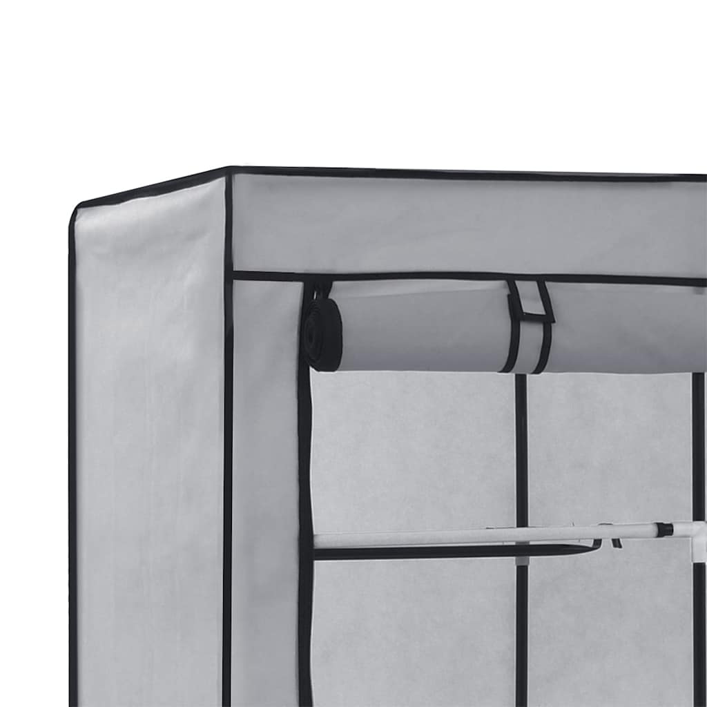 vidaXL Ντουλάπα με Χωρίσματα και Ράβδους Γκρι 150x45x175 εκ. Ύφασμα