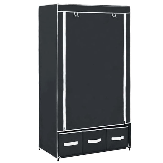 vidaXL Ντουλάπα Μαύρη 87x49x159 εκ. από Ύφασμα