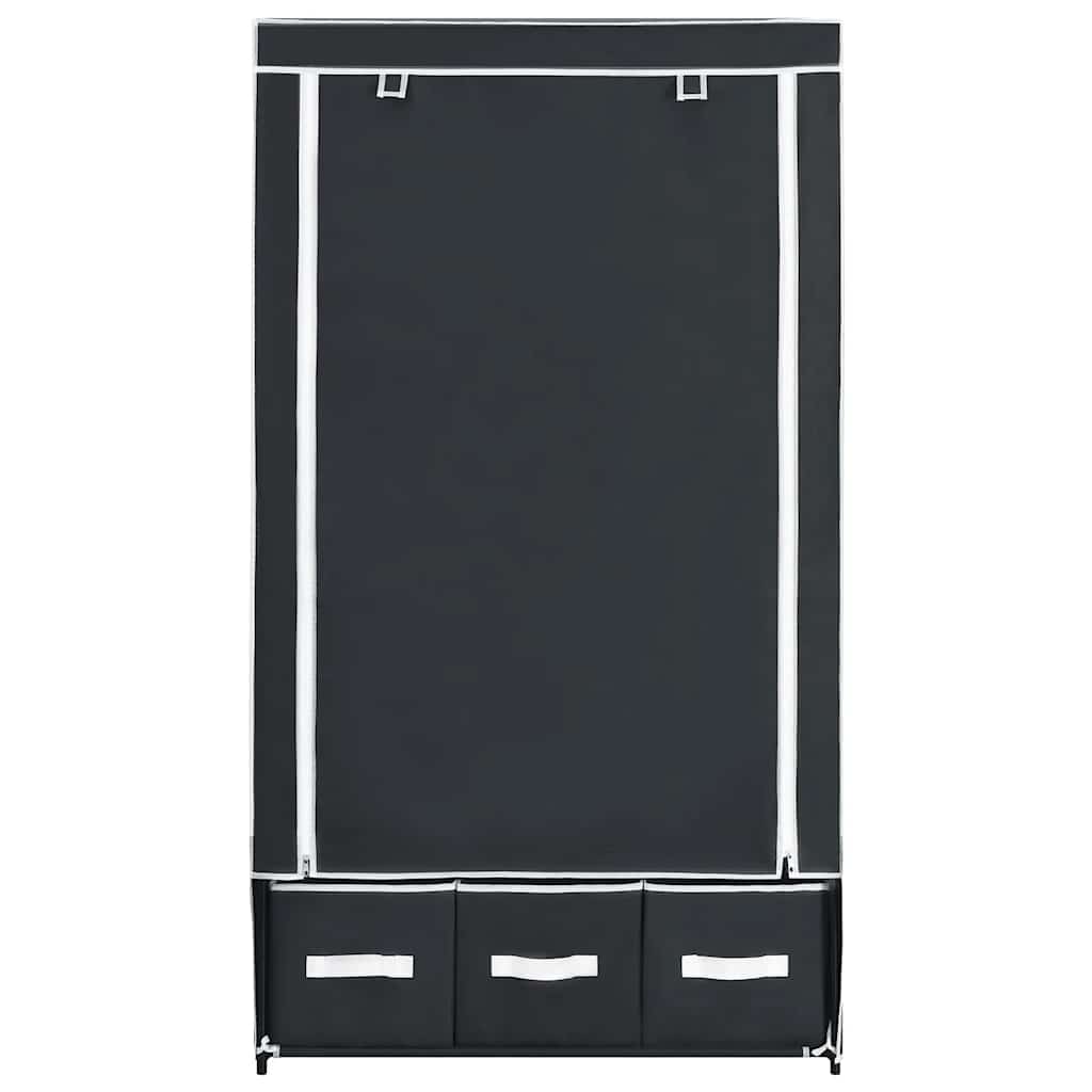 vidaXL Ντουλάπα Μαύρη 87x49x159 εκ. από Ύφασμα
