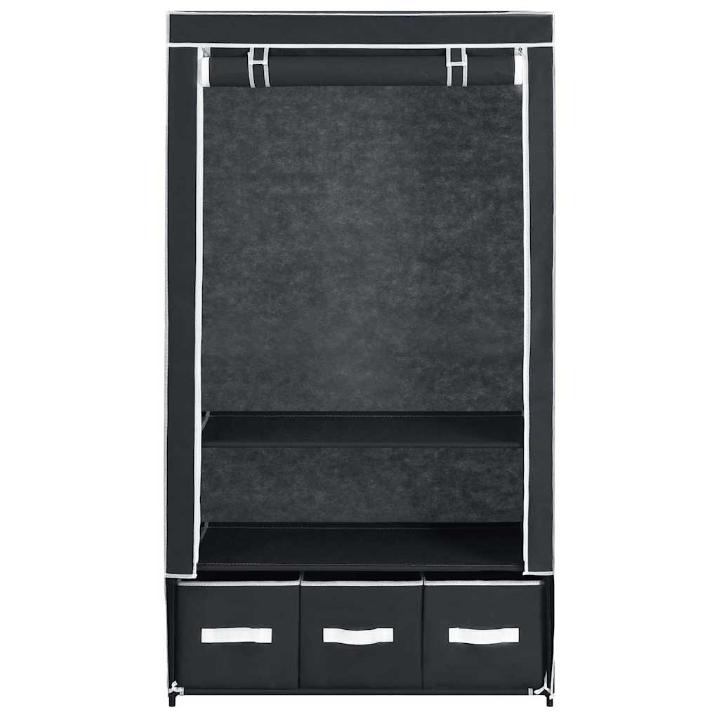 vidaXL Ντουλάπα Μαύρη 87x49x159 εκ. από Ύφασμα