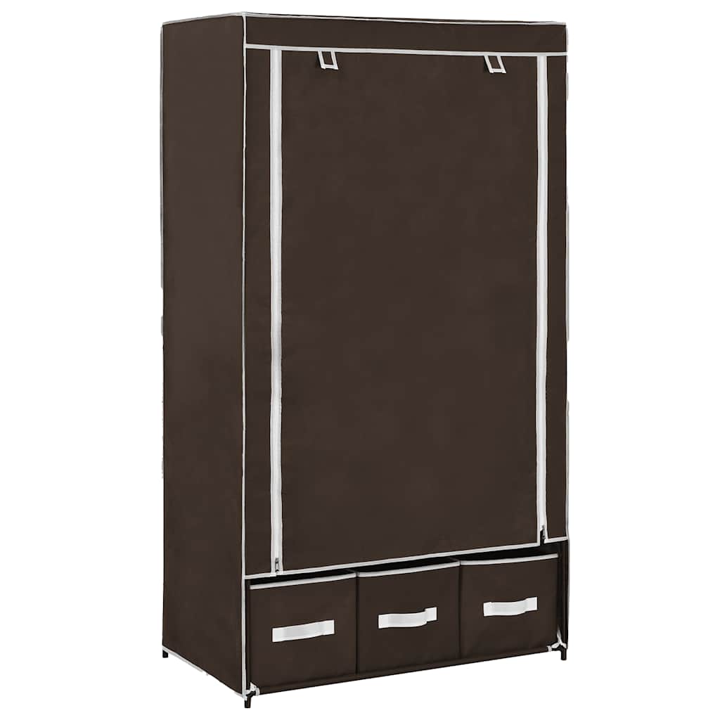 vidaXL Ντουλάπα Καφέ 87x49x159 εκ. Ύφασμα
