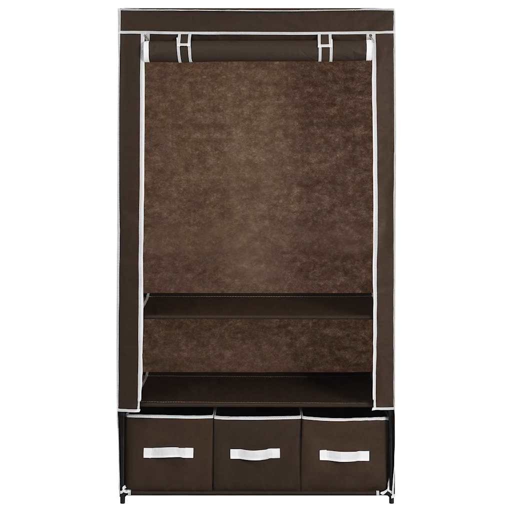 vidaXL Ντουλάπα Καφέ 87x49x159 εκ. Ύφασμα