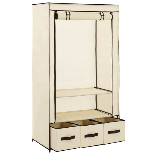 vidaXL Ντουλάπα Κρεμ 87x49x159 εκ. Ύφασμα