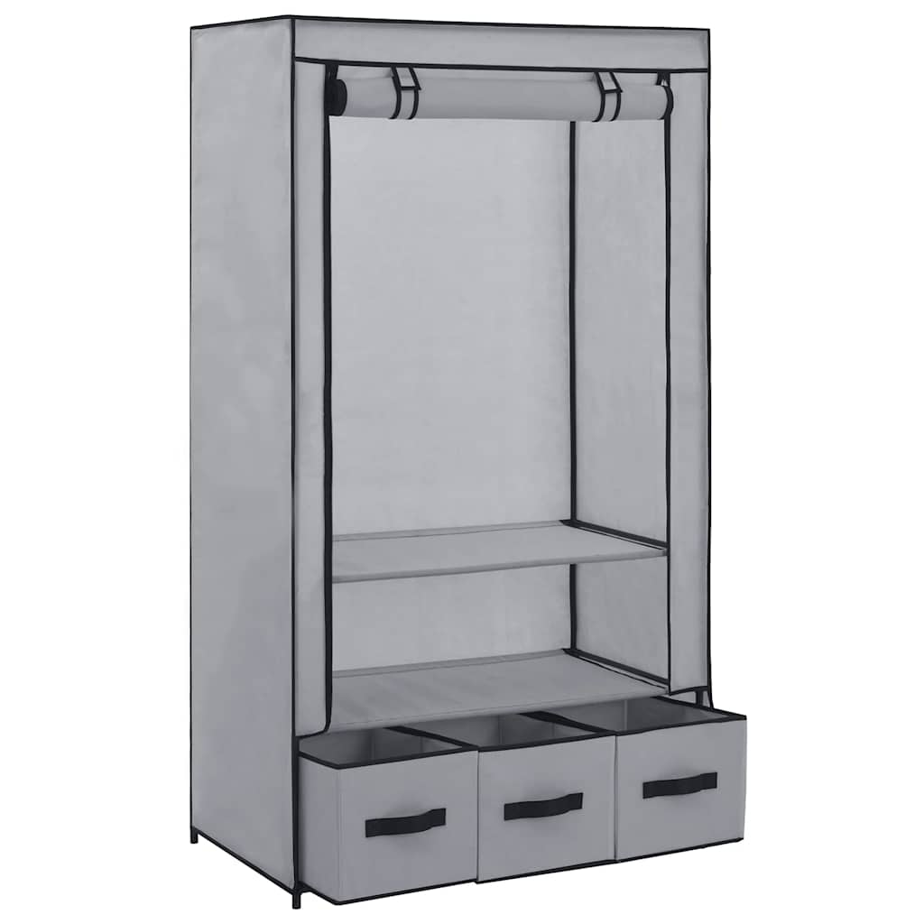 vidaXL Ντουλάπα Γκρι 87x49x159 εκ. Ύφασμα