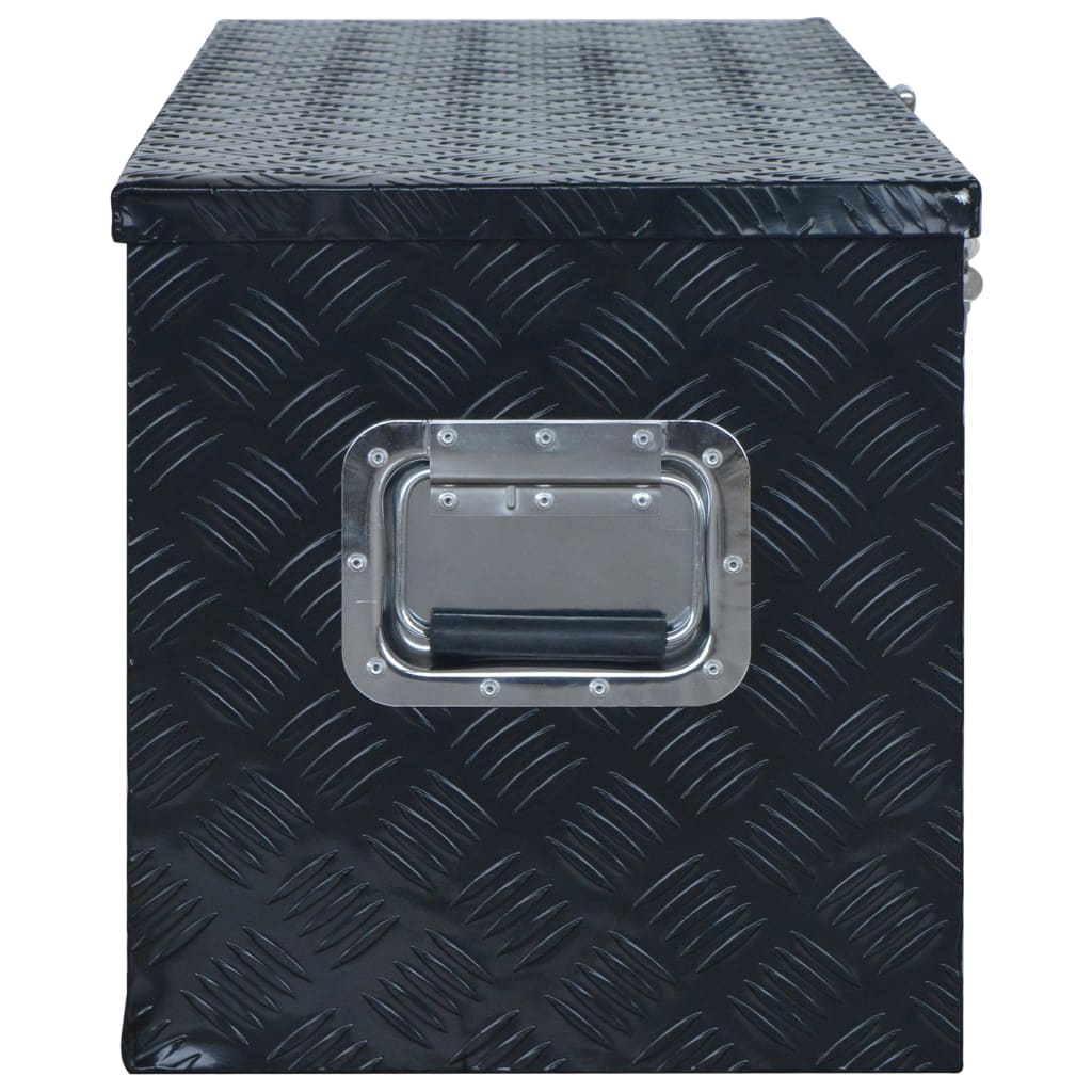 vidaXL Κουτί Αποθήκευσης Μαύρο 1085 x 370 x 400 χιλ. Αλουμινίου