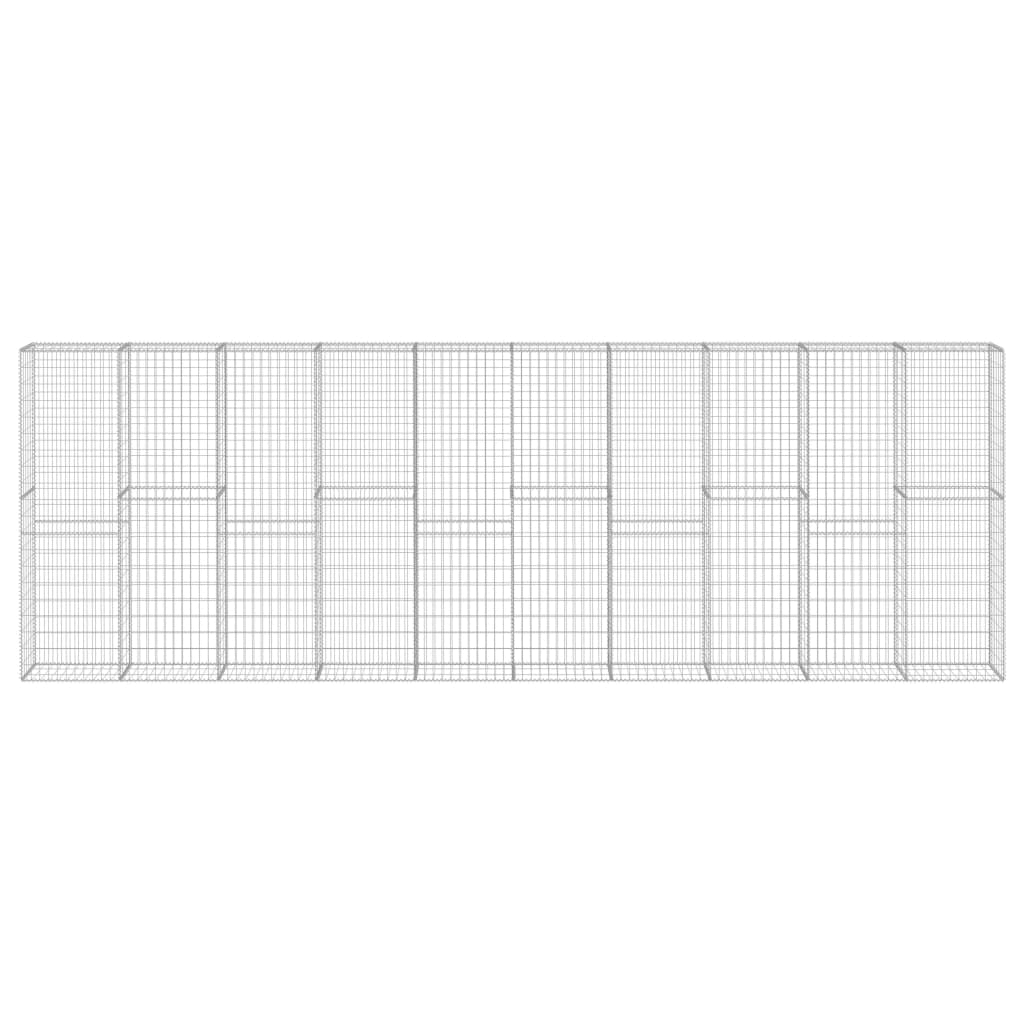 vidaXL Συρματοκιβώτιο Τοίχος 600x30x200 εκ. Γαλβαν.Χάλυβας + Καλύμματα