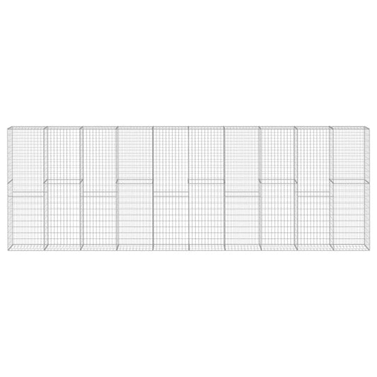 vidaXL Συρματοκιβώτιο Τοίχος 600x30x200 εκ. Γαλβαν.Χάλυβας + Καλύμματα