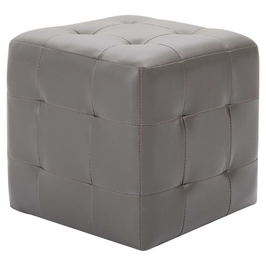 vidaXL Κομοδίνα 2 τεμ. Γκρι 30 x 30 x 30 εκ. από Συνθετικό Δέρμα
