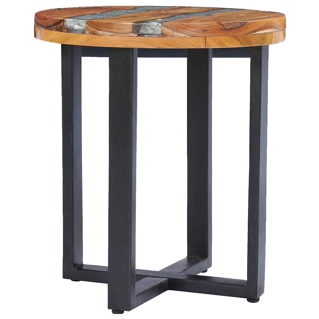 vidaXL Τραπεζάκι Σαλονιού 40x45 εκ. από Μασίφ Ξύλο Teak / Συνθ. Ρητίνη