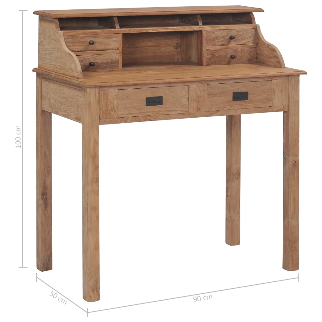 vidaXL Γραφείο 90 x 50 x 100 εκ. από Μασίφ Ξύλο Teak