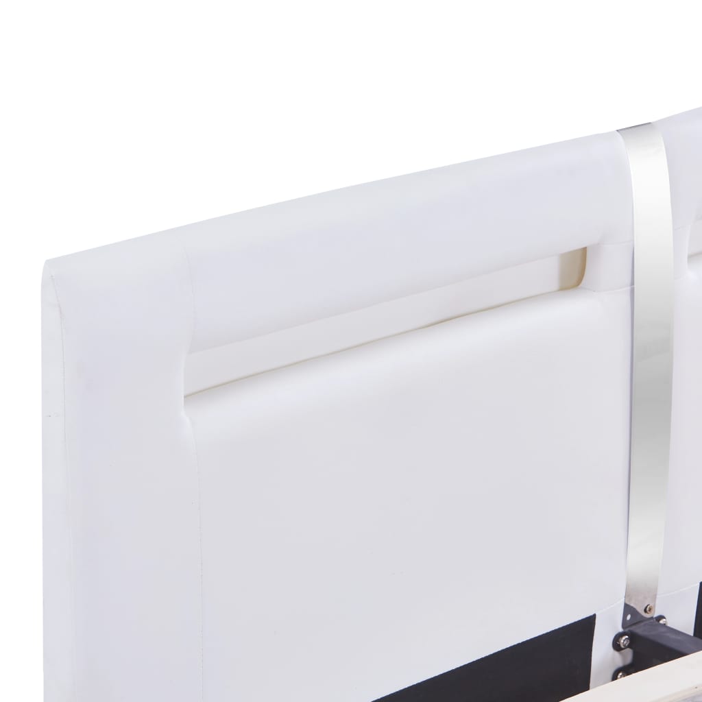 vidaXL Πλαίσιο Κρεβατιού με LED Λευκό 180x200 εκ. από Συνθετικό Δέρμα