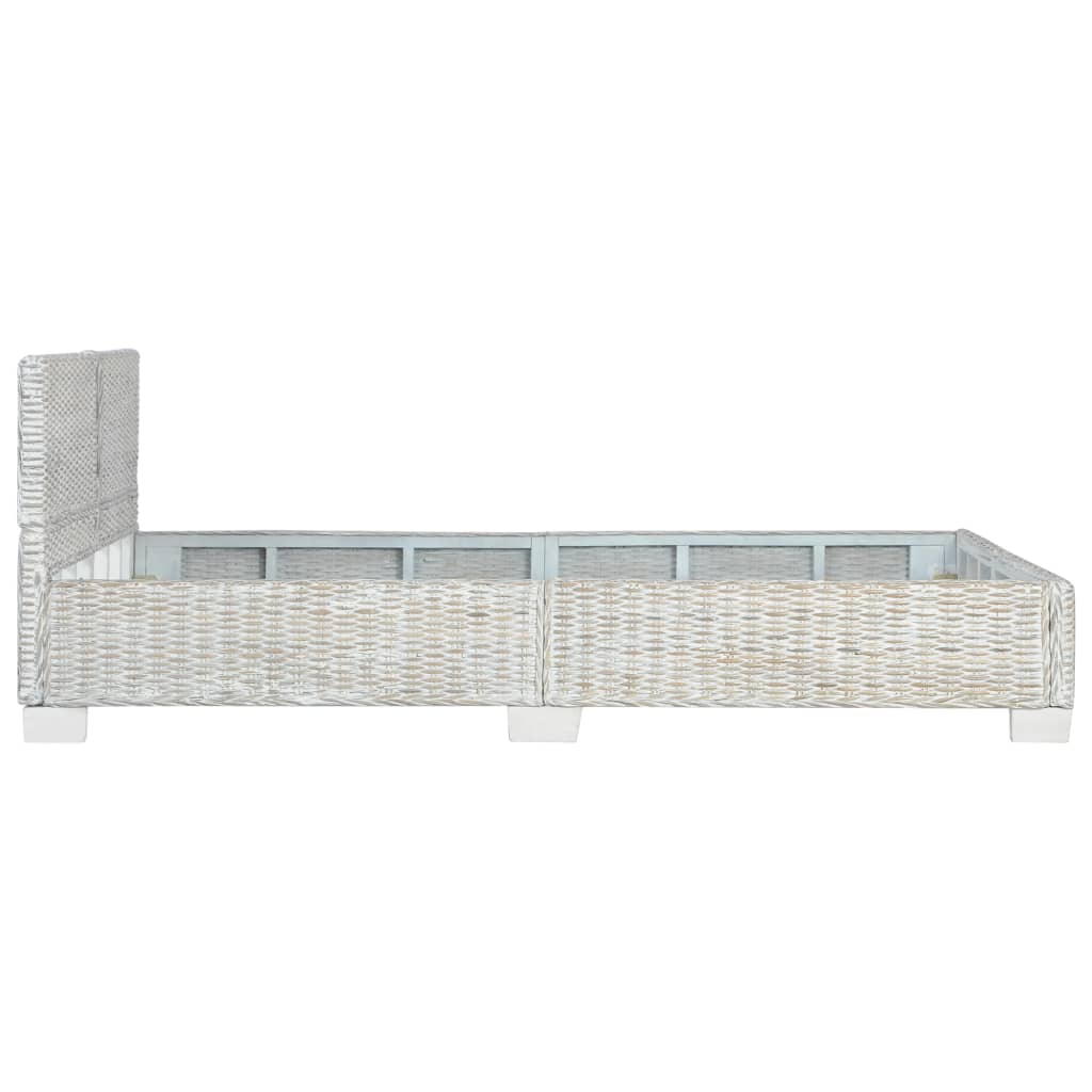 vidaXL Πλαίσιο Κρεβατιού Γκρι 140 x 200 εκ. από Φυσικό Ρατάν