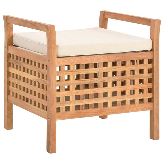 vidaXL Πάγκος με Αποθηκευτικό Χώρο 49 x 48 x 49 εκ Μασίφ Ξύλο Καρυδιάς