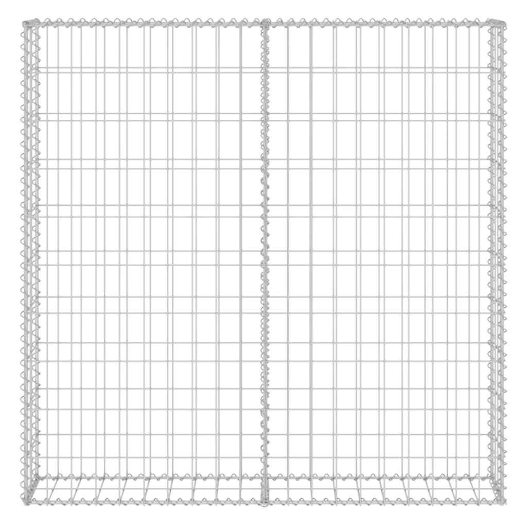 vidaXL Συρματοκιβώτιο Τοίχος 80x20x100 εκ. Γαλβαν.Χάλυβας + Καλύμματα