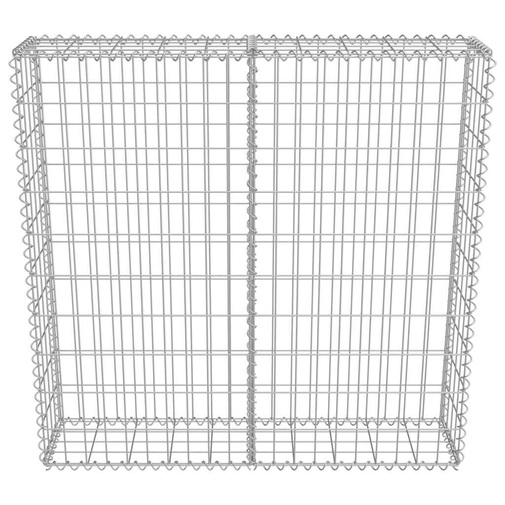 vidaXL Συρματοκιβώτιο Τοίχος 100x20x100 εκ. Γαλβαν.Χάλυβας + Καλύμματα