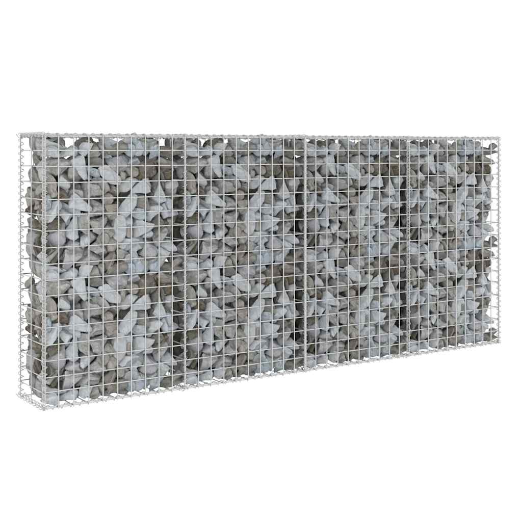vidaXL Συρματοκιβώτιο Τοίχος 200x20x85 εκ. Γαλβαν. Ατσάλι + Καλύμματα