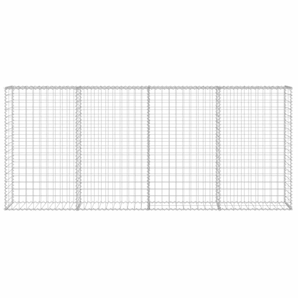 vidaXL Συρματοκιβώτιο Τοίχος 200x20x85 εκ. Γαλβαν. Ατσάλι + Καλύμματα