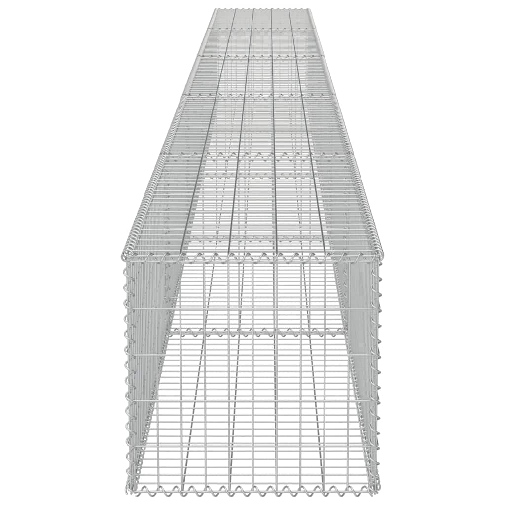 vidaXL Συρματοκιβώτιο Τοίχος 600x50x50 εκ. Γαλβαν. Χάλυβας + Καλύμματα