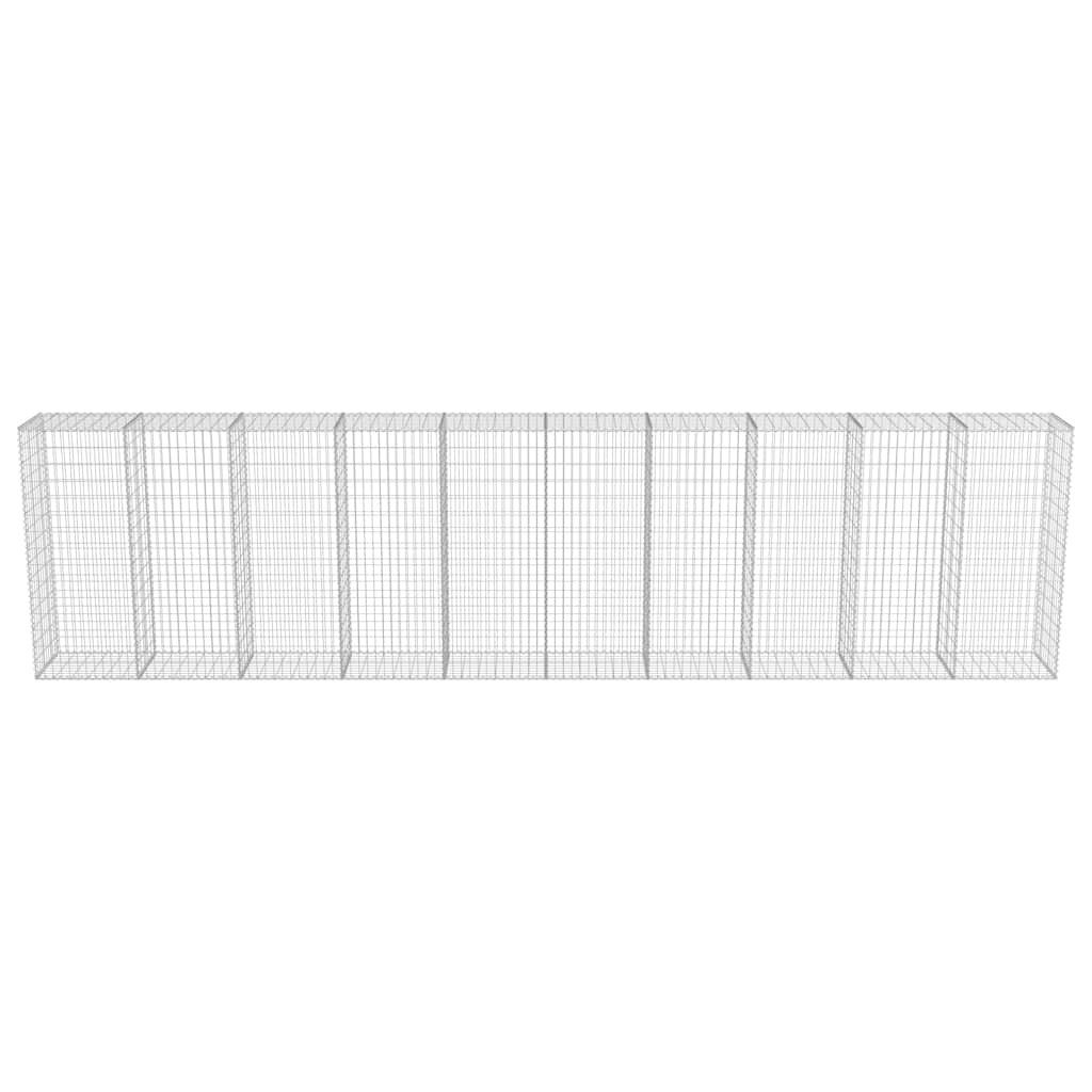 vidaXL Συρματοκιβώτιο Τοίχος 600x50x150 εκ. Γαλβαν.Χάλυβας + Καλύμματα