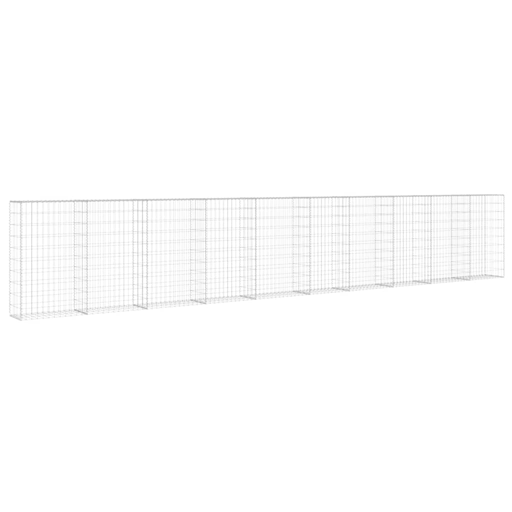 vidaXL Συρματοκιβώτιο Τοίχος 600x30x100 εκ. Γαλβαν.Χάλυβας + Καλύμματα
