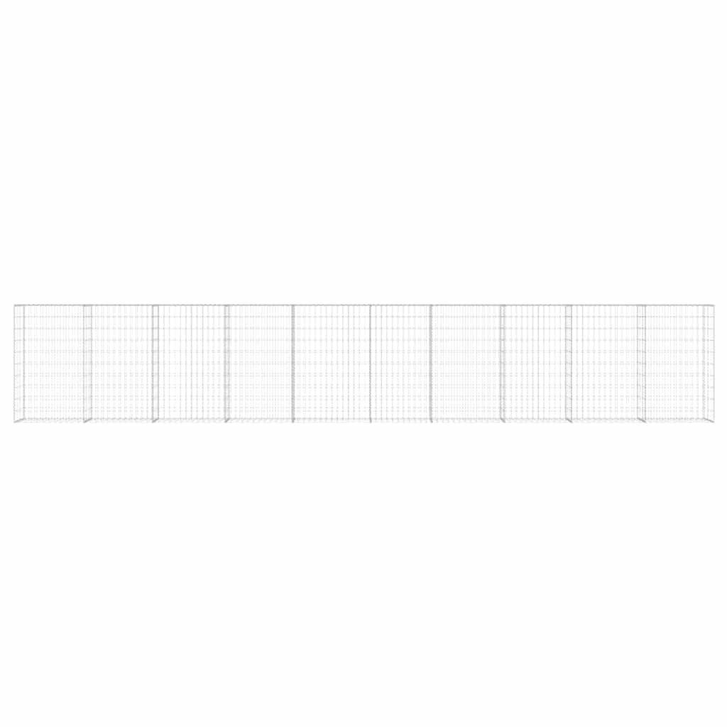 vidaXL Συρματοκιβώτιο Τοίχος 600x30x100 εκ. Γαλβαν.Χάλυβας + Καλύμματα