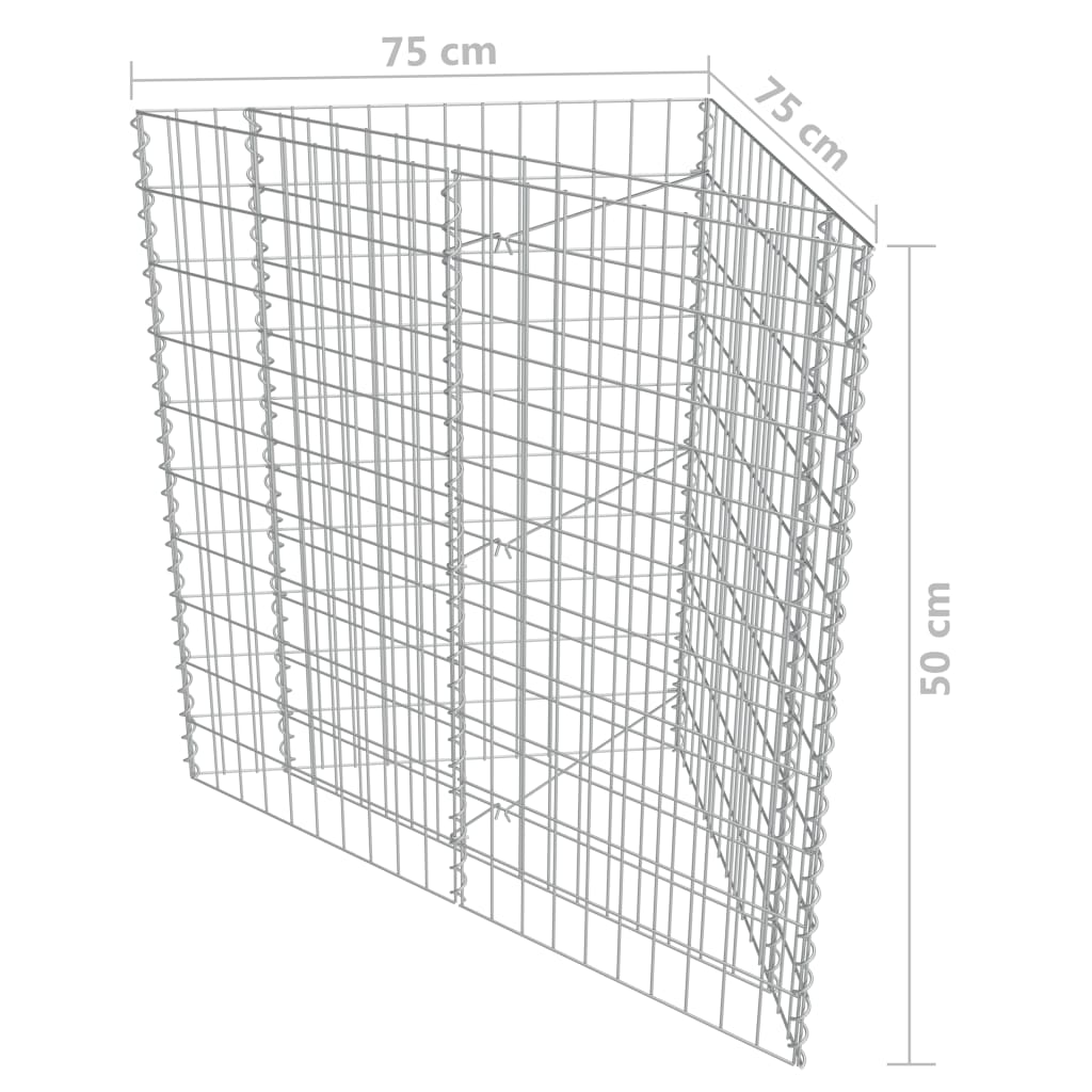 vidaXL Συρματοκιβώτιο-Γλάστρα Υπερυψωμένη 75x75x50 εκ. Γαλβ. Χάλυβας
