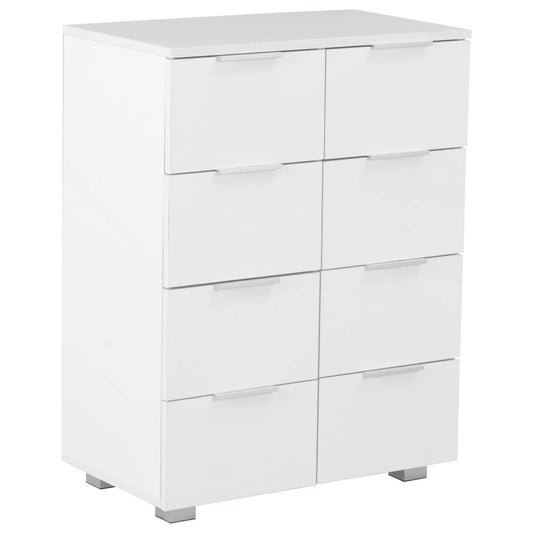 vidaXL Μπουφές Ψηλός Γυαλιστερός Λευκός 60x35x80 εκ. Επεξ. Ξύλο
