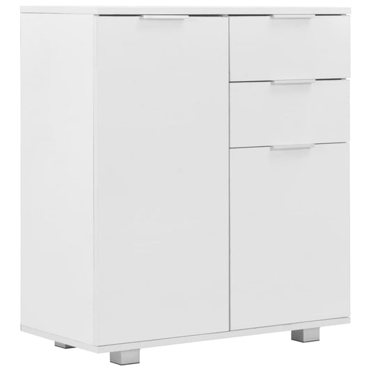 vidaXL Μπουφές Ψηλός Γυαλιστερός Λευκός 71x35x80εκ. Επεξεργασμένο Ξύλο