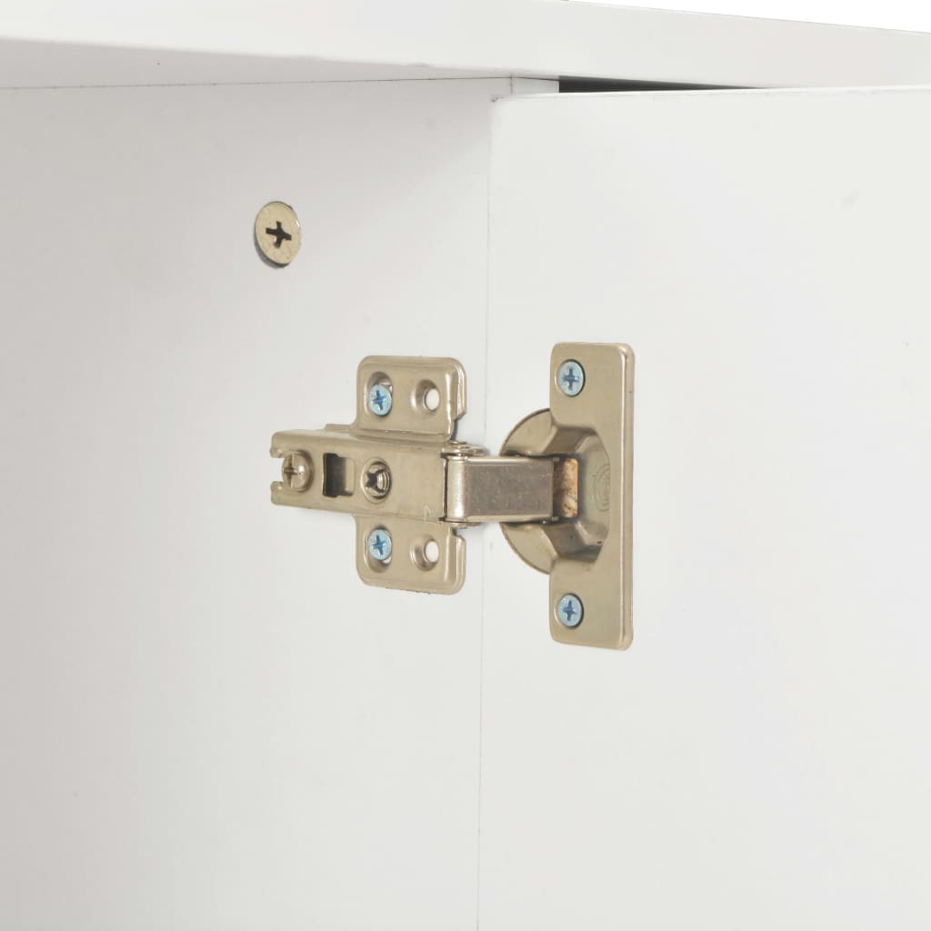 vidaXL Μπουφές Ψηλός Γυαλιστερός Λευκός 71x35x80εκ. Επεξεργασμένο Ξύλο