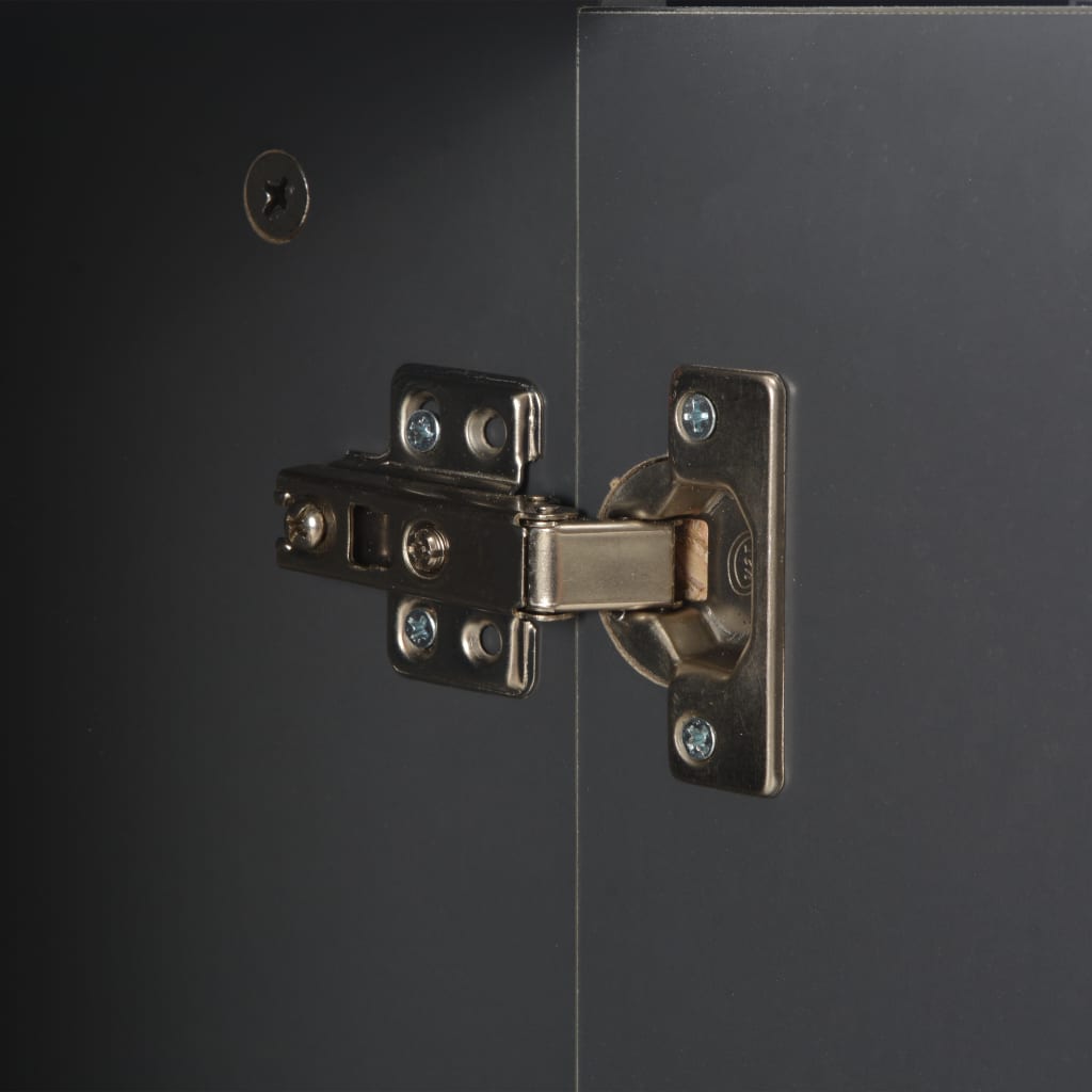 vidaXL Μπουφές Ψηλός Γυαλιστερός Γκρι 71x35x80 εκ. Επεξεργασμένο Ξύλο