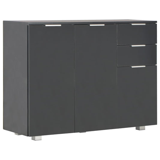 vidaXL Μπουφές Γυαλιστερός Μαύρος 107x35x80,5 εκ.