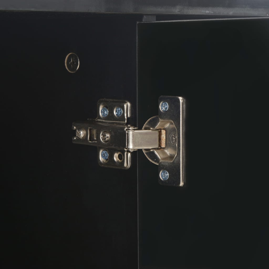 vidaXL Μπουφές Γυαλιστερός Μαύρος 107x35x80,5 εκ.