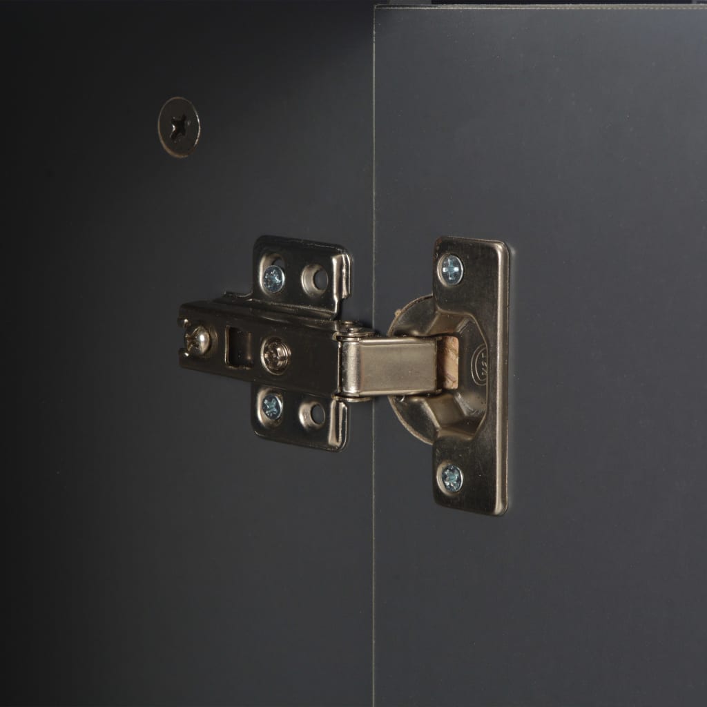 vidaXL Μπουφές Γυαλιστερός Γκρι 107x35x80,5 εκ.