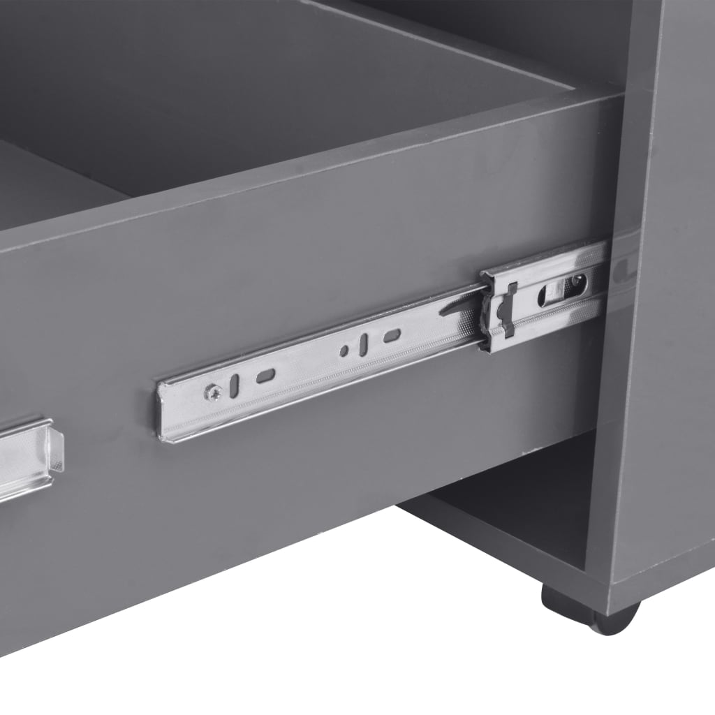 vidaXL Τραπεζάκι Σαλονιού Γυαλιστερό Γκρι 100 x 100 x 35 εκ.