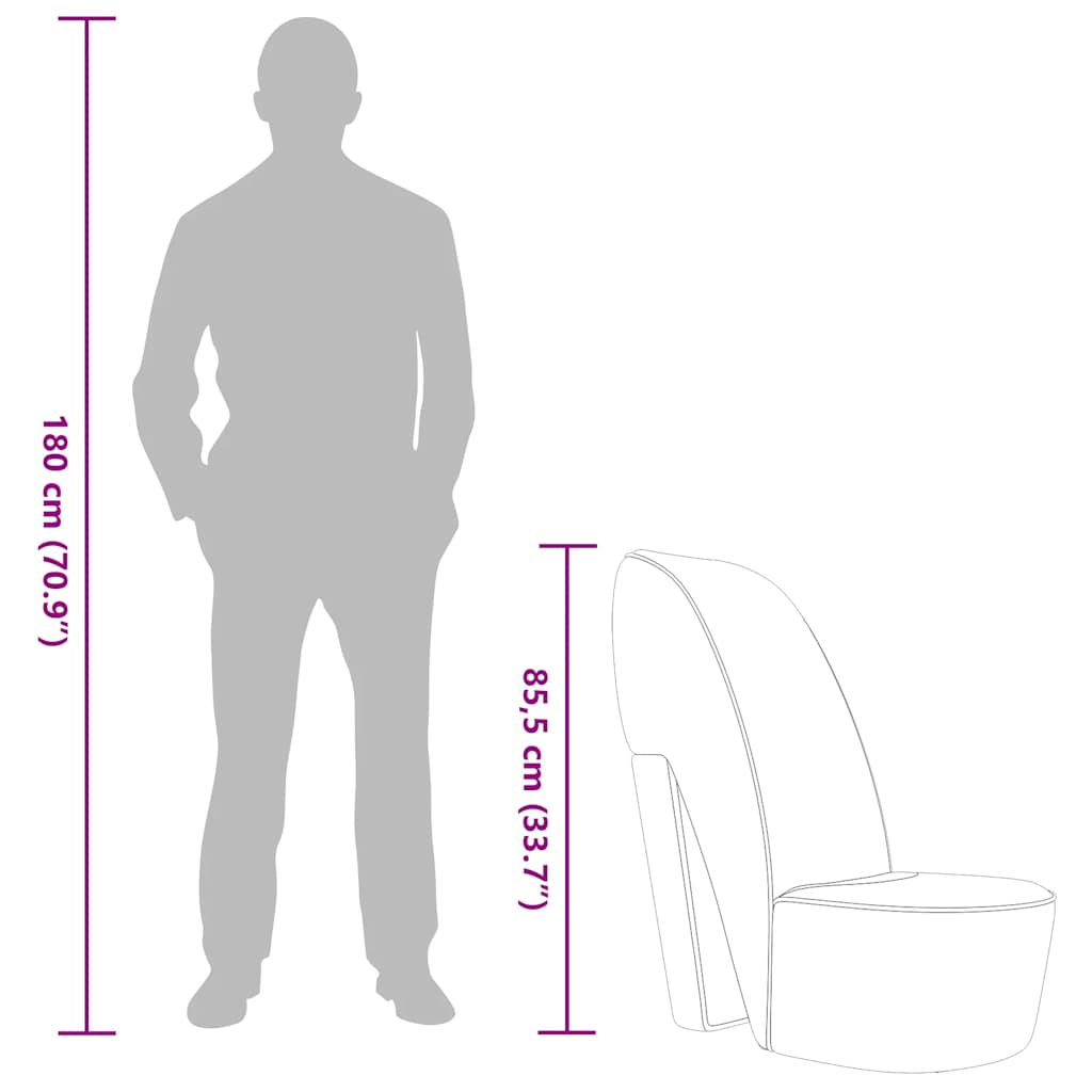 vidaXL Κάθισμα Γόβα Ασημί από Συνθετικό Δέρμα