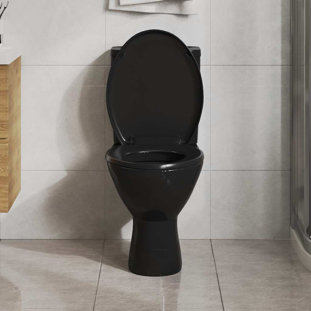 vidaXL Κάλυμμα Λεκάνης με Soft Close & Quick Release Μαύρο