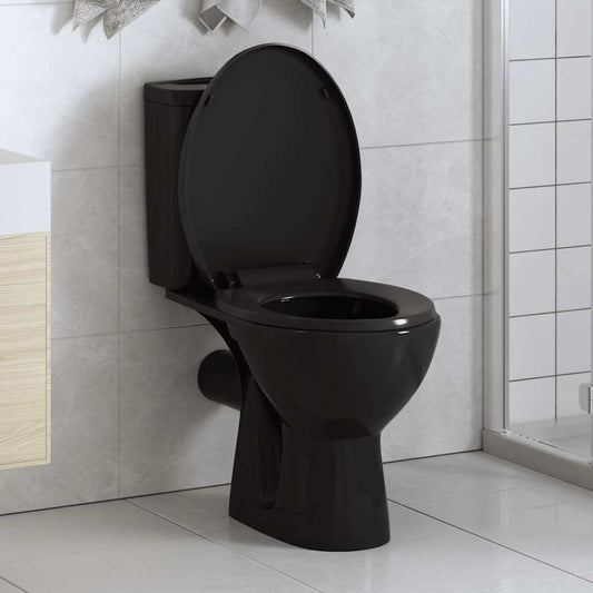 vidaXL Κάλυμμα Λεκάνης με Soft Close & Quick Release Μαύρο