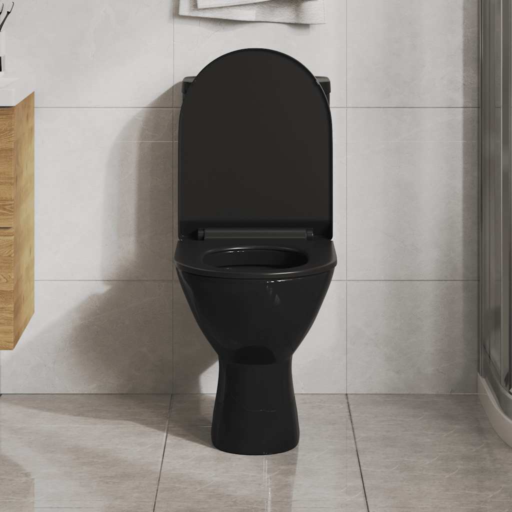 vidaXL Κάλυμμα Λεκάνης με Soft Close & Quick Release Μαύρο