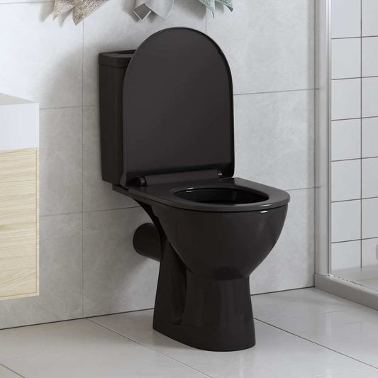 vidaXL Κάλυμμα Λεκάνης με Soft Close & Quick Release Μαύρο