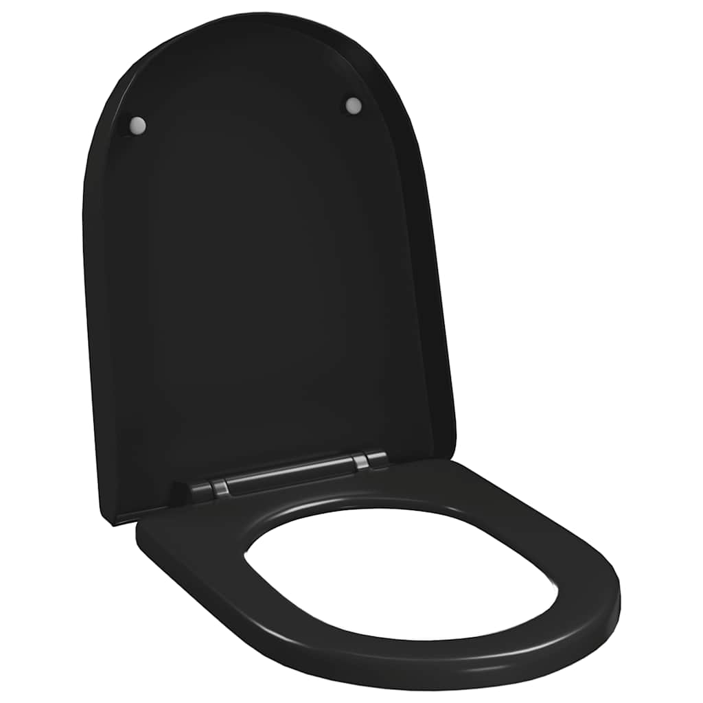 vidaXL Κάλυμμα Λεκάνης με Soft Close & Quick Release Μαύρο