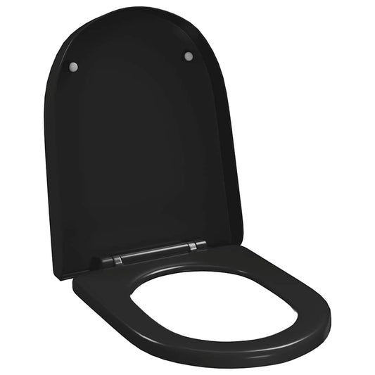 vidaXL Κάλυμμα Λεκάνης με Soft Close & Quick Release Μαύρο