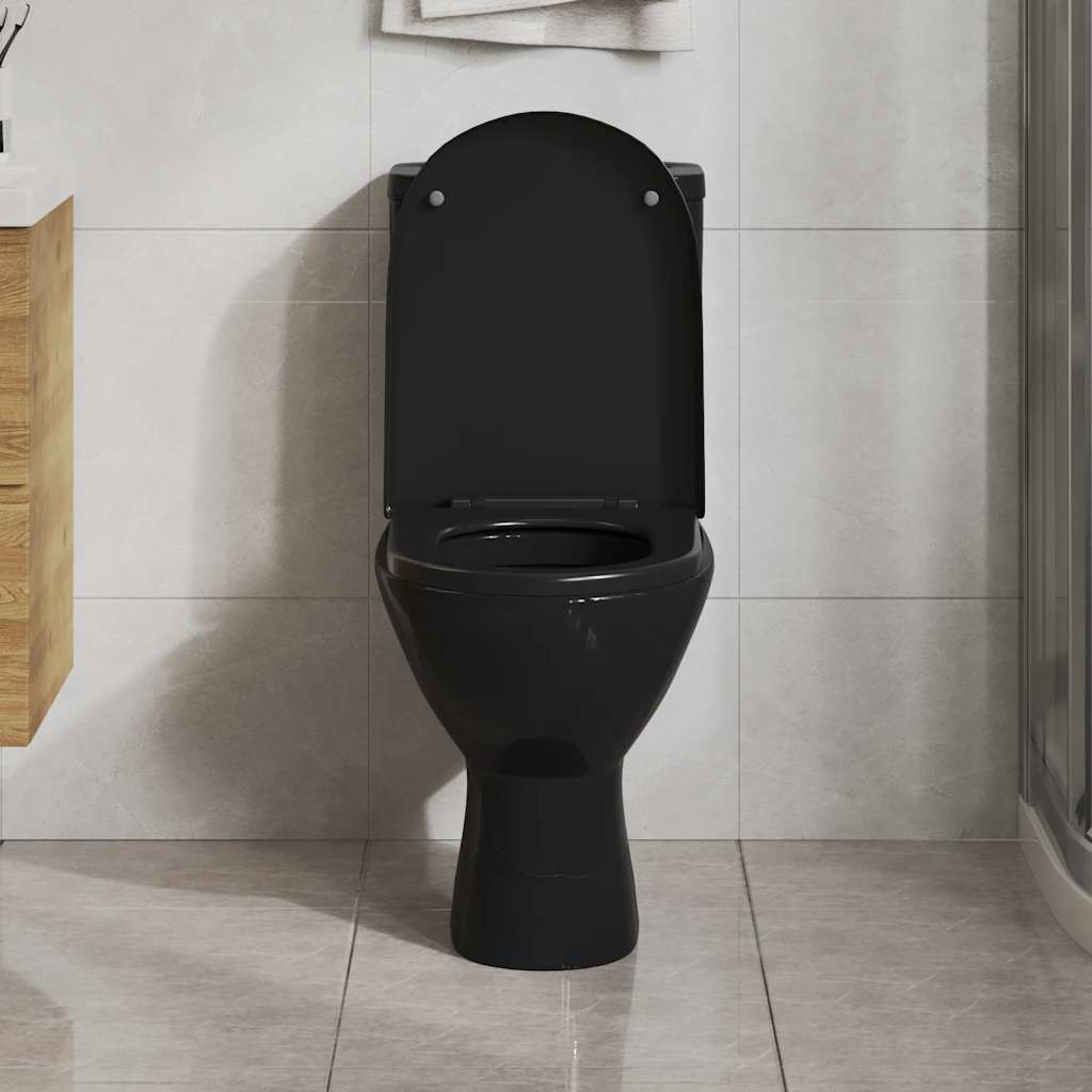 vidaXL Κάλυμμα Λεκάνης με Soft Close & Quick Release Μαύρο