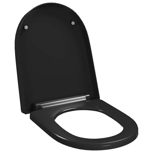 vidaXL Κάλυμμα Λεκάνης με Soft Close & Quick Release Μαύρο