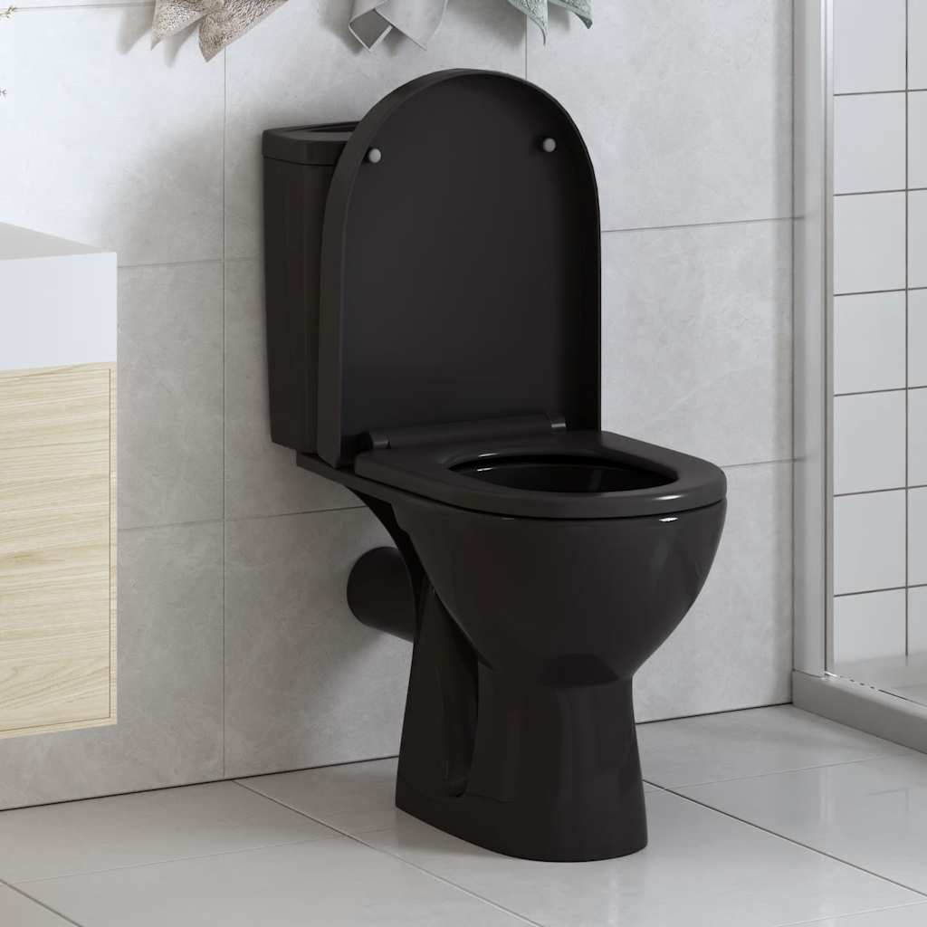 vidaXL Κάλυμμα Λεκάνης με Soft Close & Quick Release Μαύρο