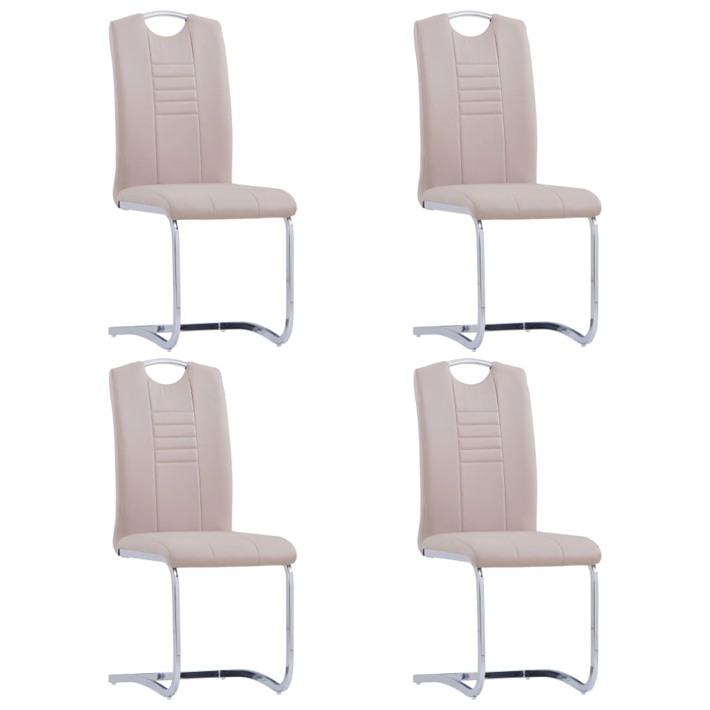 vidaXL Καρέκλες Τραπεζαρίας «Πρόβολος» 4 τεμ. Καπουτσίνο Συνθετ. Δέρμα