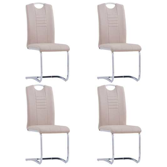vidaXL Καρέκλες Τραπεζαρίας «Πρόβολος» 4 τεμ. Καπουτσίνο Συνθετ. Δέρμα