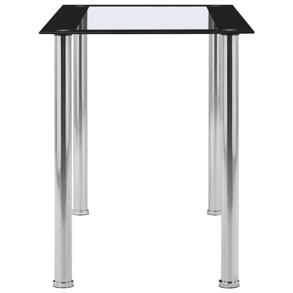 vidaXL Τραπεζαρία Μαύρη / Διαφανής 120 x 60 x 75 εκ. από Ψημένο Γυαλί