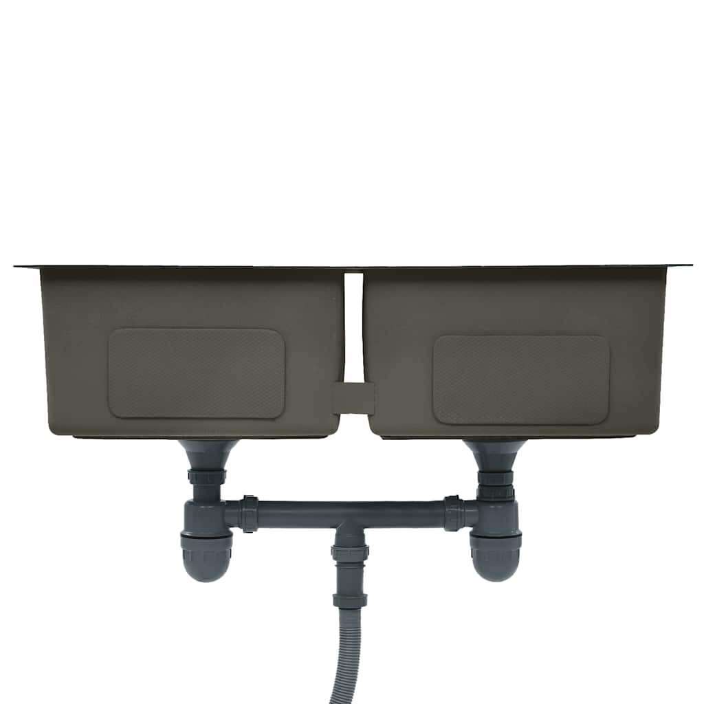 vidaXL Νεροχύτης Κουζίνας Χειροποίητος Μαύρος από Ανοξείδωτο Ατσάλι